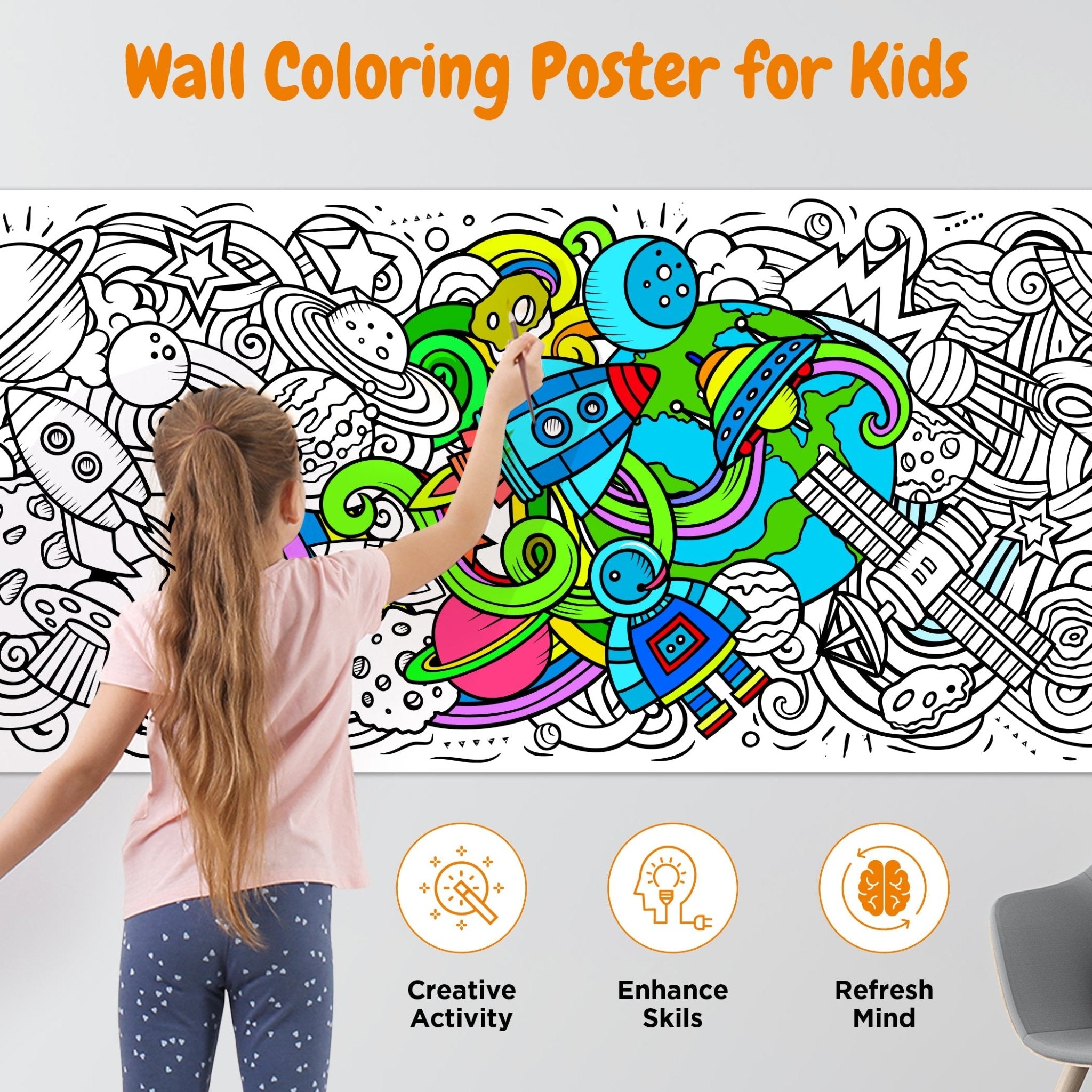 Giant Coloring Poster - Space Doodle